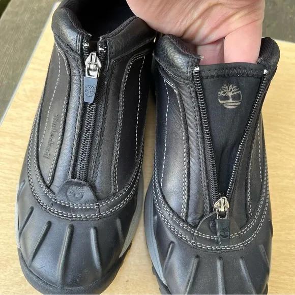 Timberland Canard Black Zip Up Low Boots Sz 7.5