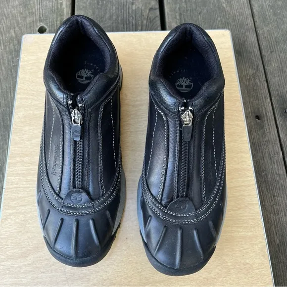 Timberland Canard Black Zip Up Low Boots Sz 7.5