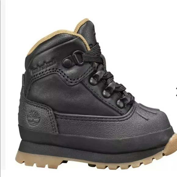 Timberland Euro Hiker Infant/Toddler's Boots Black Nubuck TB0A1NJ4