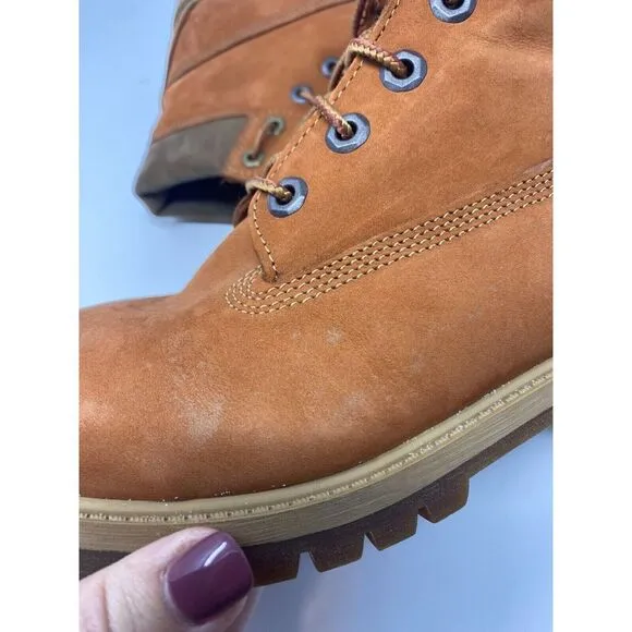 Timberland Premium Waterproof Nubuck Boots Size 6.5Y Rust‎ Womens 8 Outdoor