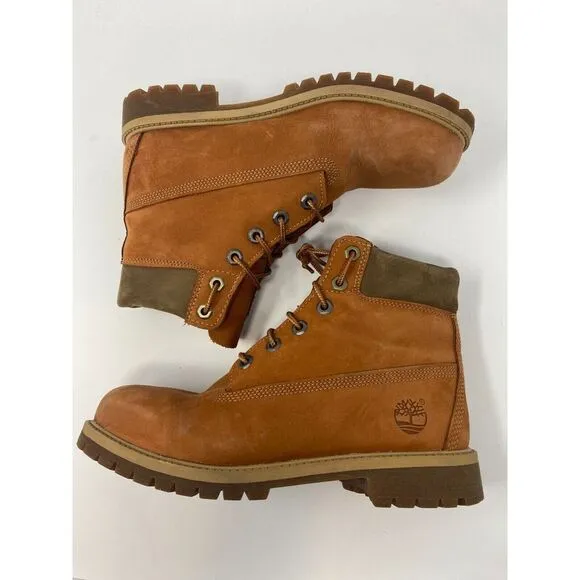 Timberland Premium Waterproof Nubuck Boots Size 6.5Y Rust‎ Womens 8 Outdoor