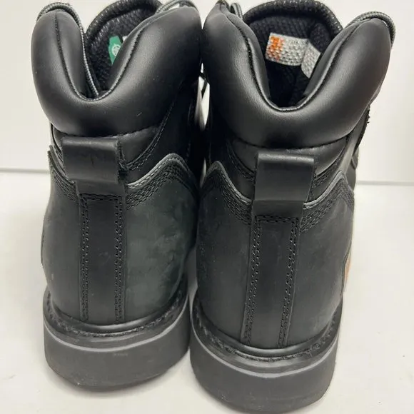 Timberland Pro Men's 6” Pit Boss Steel Toe Black Work Boots, Size 13 M