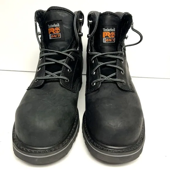 Timberland Pro Men's 6” Pit Boss Steel Toe Black Work Boots, Size 13 M