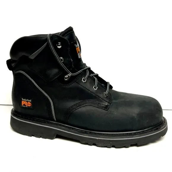 Timberland Pro Men's 6” Pit Boss Steel Toe Black Work Boots, Size 13 M