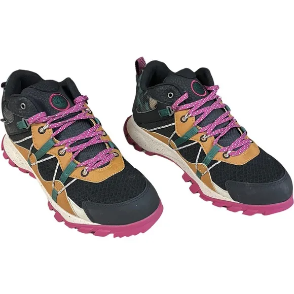 TIMBERLAND WOMEN'S GARRISON TRAIL WATERPROOF MID HIKER BLACK MESH W CAMO NEW