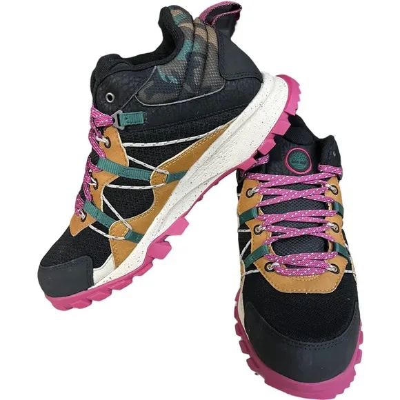 TIMBERLAND WOMEN'S GARRISON TRAIL WATERPROOF MID HIKER BLACK MESH W CAMO NEW