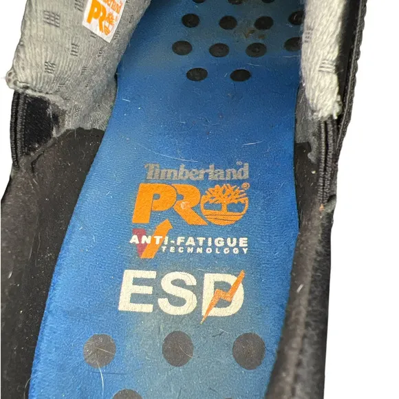 Timberland Women's Shoes Pro Riveter Alloy Toe Bootie in Black Leather Size 11