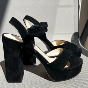 Timeless Black Prada Platform sandals