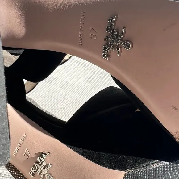 Timeless Black Prada Platform sandals