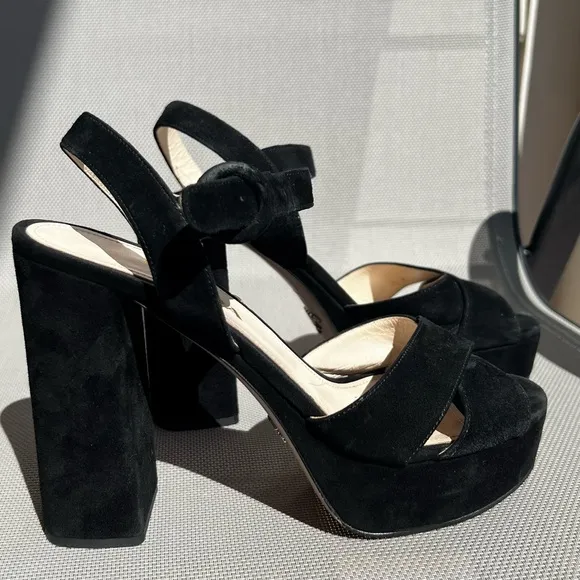 Timeless Black Prada Platform sandals