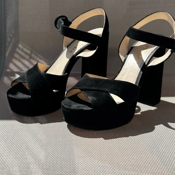 Timeless Black Prada Platform sandals