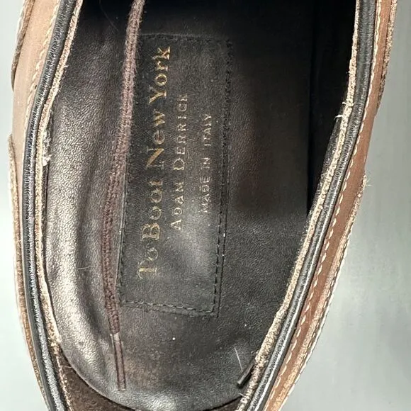To Boot New York Adam Derreck Men 11 Boots Brown Oxfords Derby Dress Shoes Italy