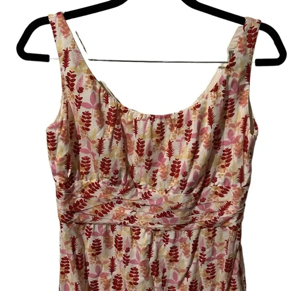 Tocca White With Pink &amp; Red Floral Print Sleeveless 100% Cotton Size 10 Dress.
