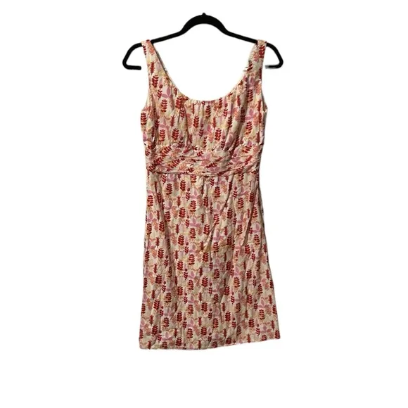 Tocca White With Pink &amp; Red Floral Print Sleeveless 100% Cotton Size 10 Dress.