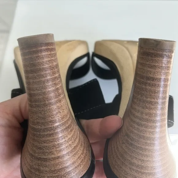 Tod's suede sandals stacked heels