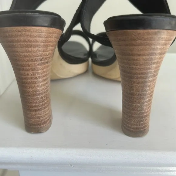 Tod's suede sandals stacked heels