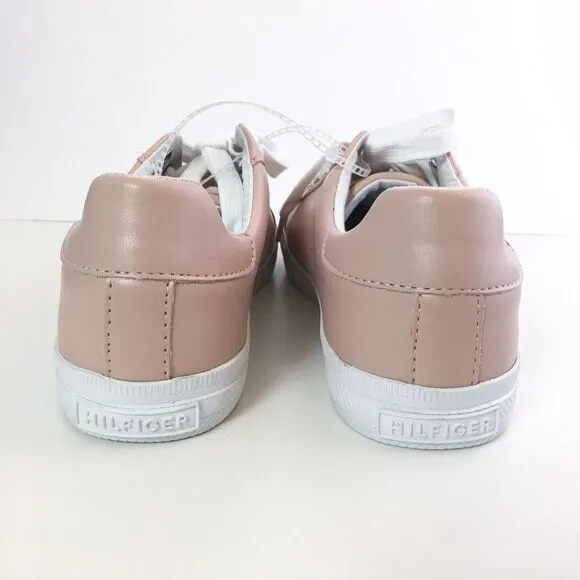 Tommy Hilfiger Women 9 Twlenka Sneakers Pink Striped Leather Lace Up NEW