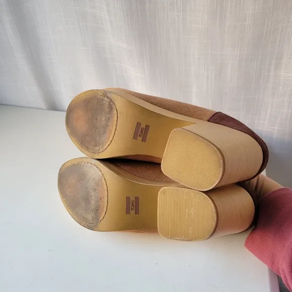 TOMS women's Florence wood suede clogs sandals size 10