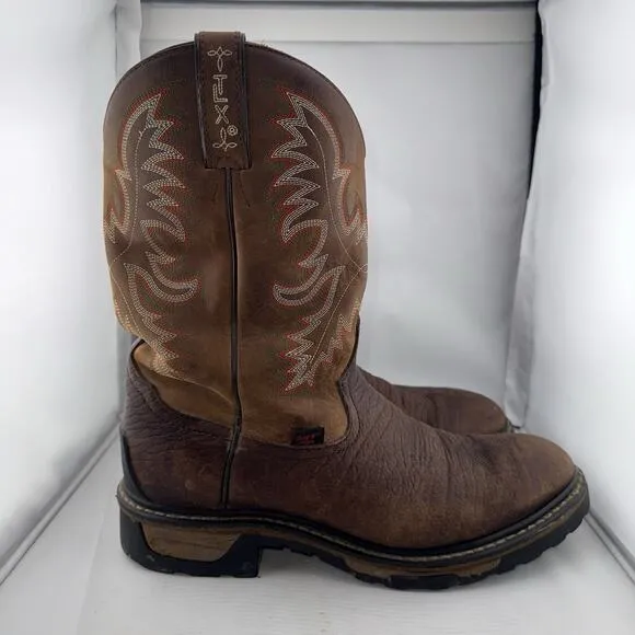 Tony Lama TLX Men's Waterproof Work Boots 10.5 D Brown Round Toe Style TW1011