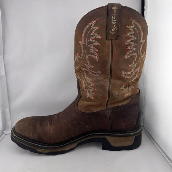 Tony Lama TLX Men's Waterproof Work Boots 10.5 D Brown Round Toe Style TW1011