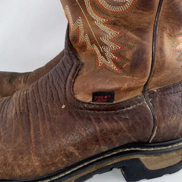 Tony Lama TLX Men's Waterproof Work Boots 10.5 D Brown Round Toe Style TW1011