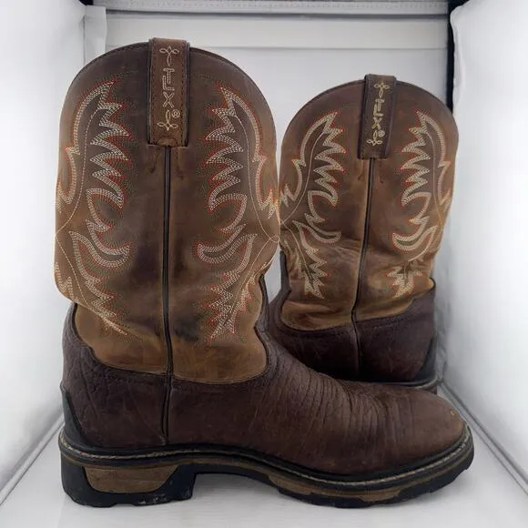 Tony Lama TLX Men's Waterproof Work Boots 10.5 D Brown Round Toe Style TW1011