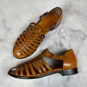 Tory Burch Arancio Vachetta  Leather Fisherman Sandals