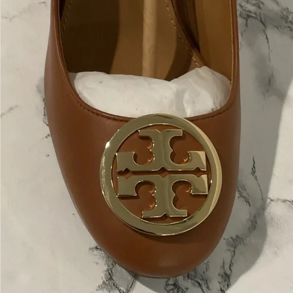 TORY BURCH Benton 2 85MM Pump/Calf Leather. Color: Royal Tan Women’s Sz 9.5 NWB