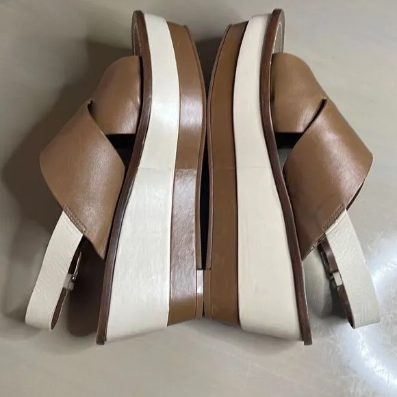 Tory Burch Flatform Wedge Slingback Sandals 8