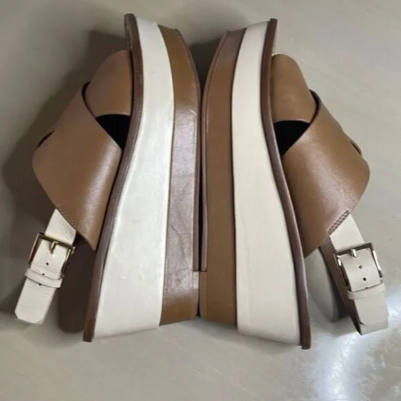 Tory Burch Flatform Wedge Slingback Sandals 8