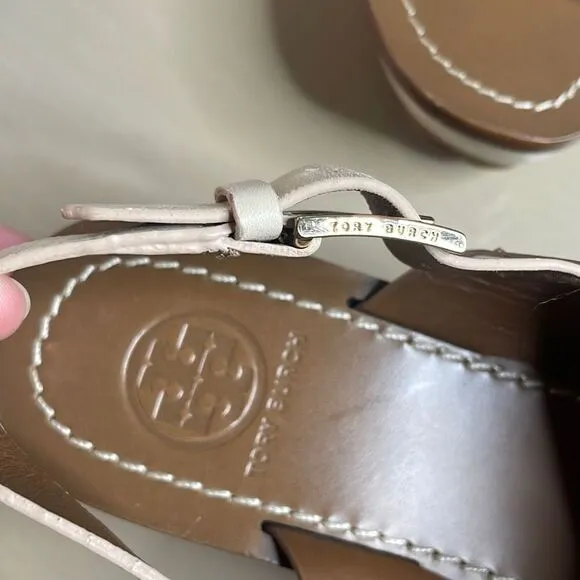 Tory Burch Flatform Wedge Slingback Sandals 8