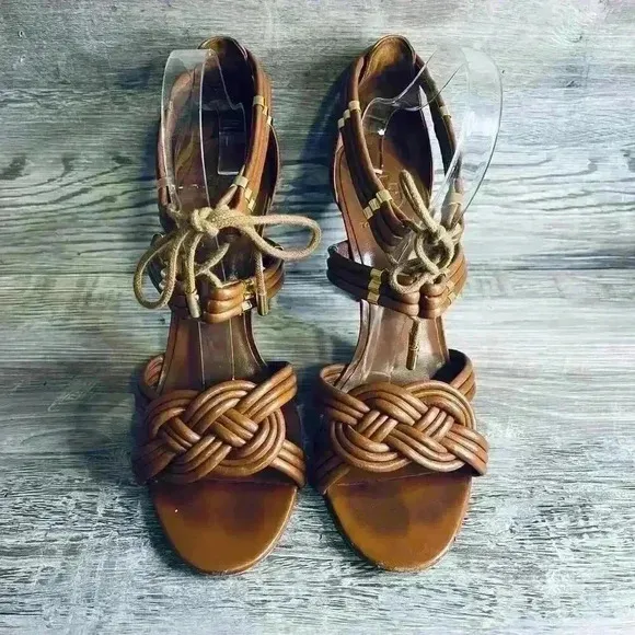 Tory Burch Leather Rope Heels Sandals
