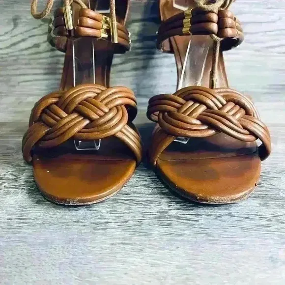 Tory Burch Leather Rope Heels Sandals