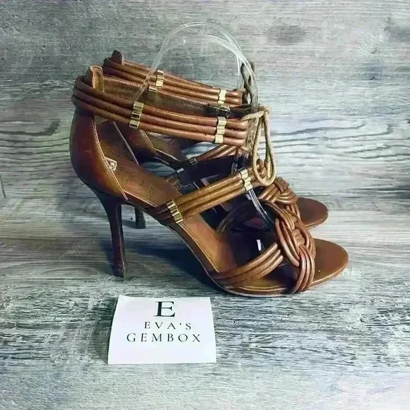 Tory Burch Leather Rope Heels Sandals