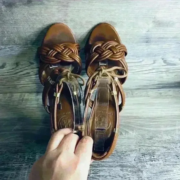 Tory Burch Leather Rope Heels Sandals