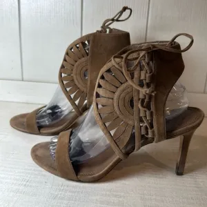 Tory Burch Leyla High Heel Sandals in Tan Suede Size 9.5M Style 312391-037
