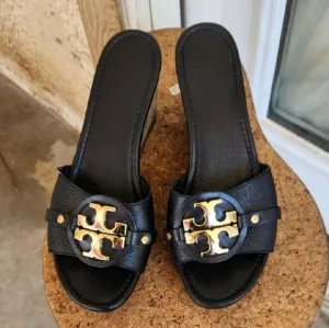 Tory Burch‎ Patti Wedge Wooden Heels Sandals