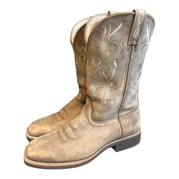Twisted X Top Hand Brown Leather Cowboy Western Boots Shoes Women's 8 B WTH0012
