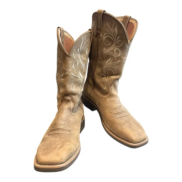 Twisted X Top Hand Brown Leather Cowboy Western Boots Shoes Women's 8 B WTH0012