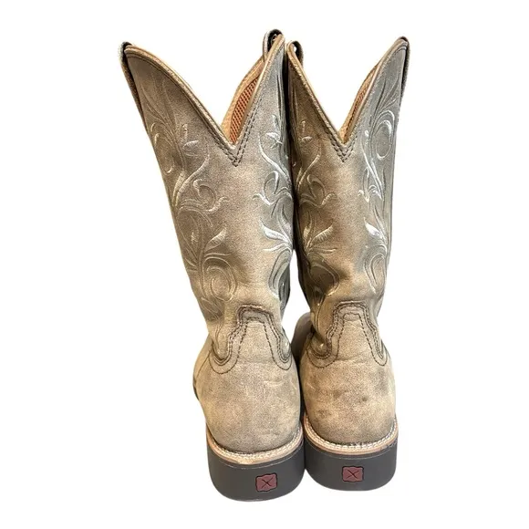 Twisted X Top Hand Brown Leather Cowboy Western Boots Shoes Women's 8 B WTH0012