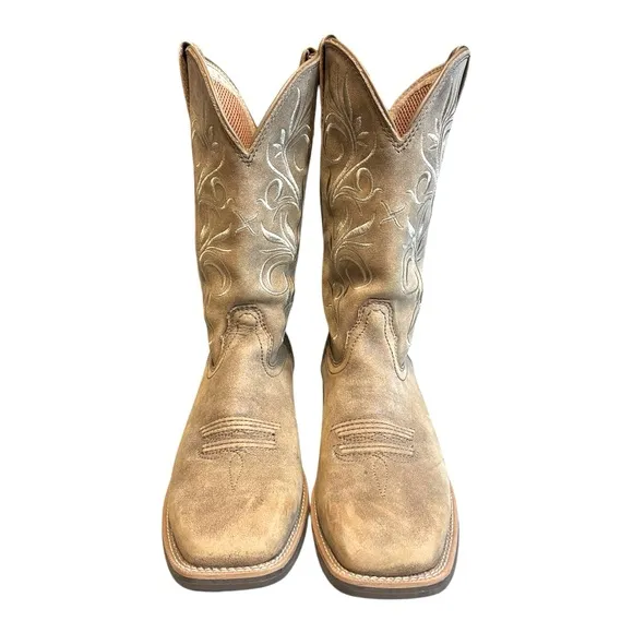 Twisted X Top Hand Brown Leather Cowboy Western Boots Shoes Women's 8 B WTH0012
