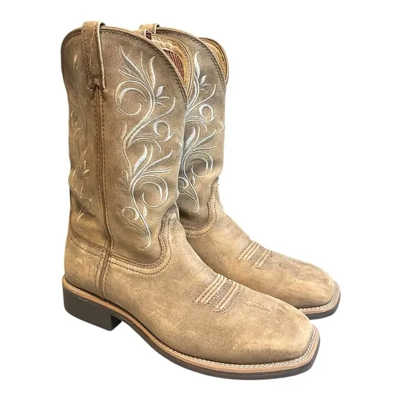 Twisted X Top Hand Brown Leather Cowboy Western Boots Shoes Women's 8 B WTH0012