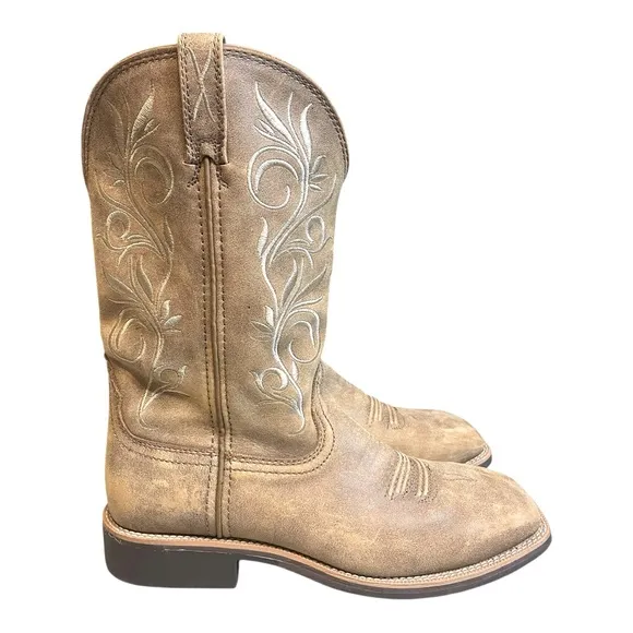 Twisted X Top Hand Brown Leather Cowboy Western Boots Shoes Women's 8 B WTH0012