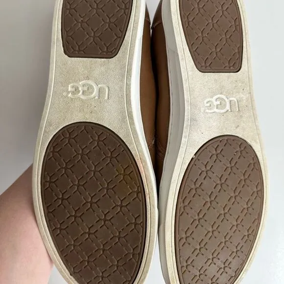 UGG Australia Brown Leather Slip On Comfort Shoes Size 11