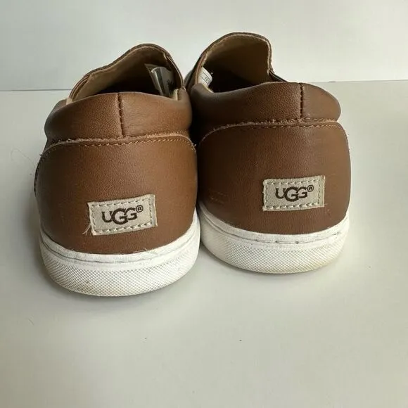 UGG Australia Brown Leather Slip On Comfort Shoes Size 11