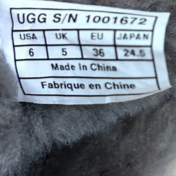 UGG Australia - Ellee - Winter Boots - Black - Kids Big Gril's - 6 -S/N 1001672