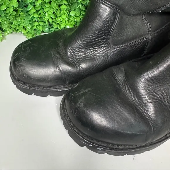 UGG Australia Men's 9 Beacon Black Leather Sheepskin Boots #5485