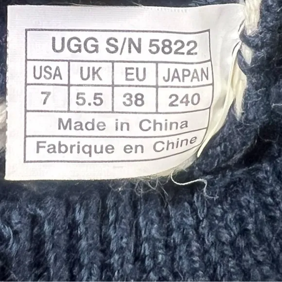 UGG Australia Stivale Donna Blue/Ivory Boots Women's Size 7 ~ Sheepskin