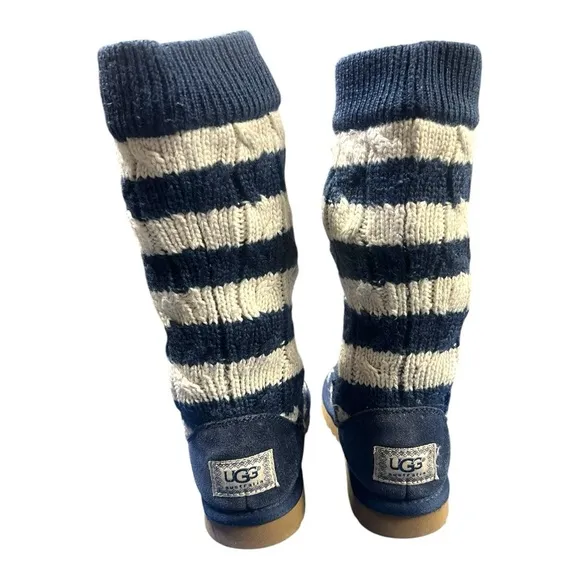 UGG Australia Stivale Donna Blue/Ivory Boots Women's Size 7 ~ Sheepskin