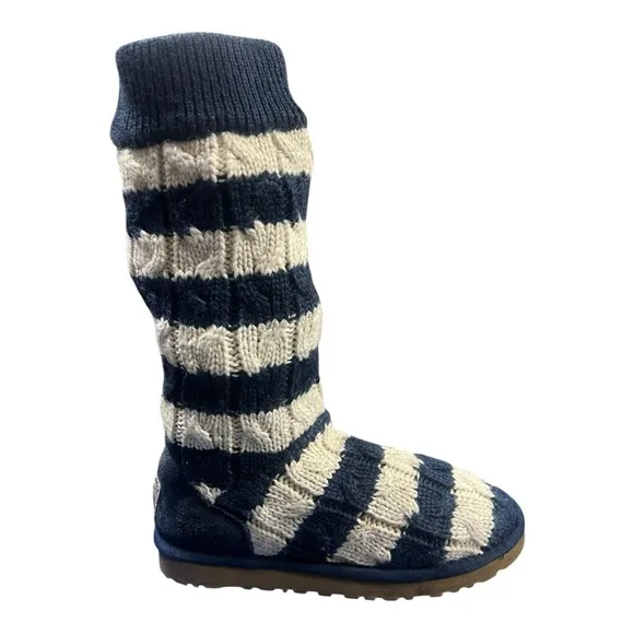 UGG Australia Stivale Donna Blue/Ivory Boots Women's Size 7 ~ Sheepskin